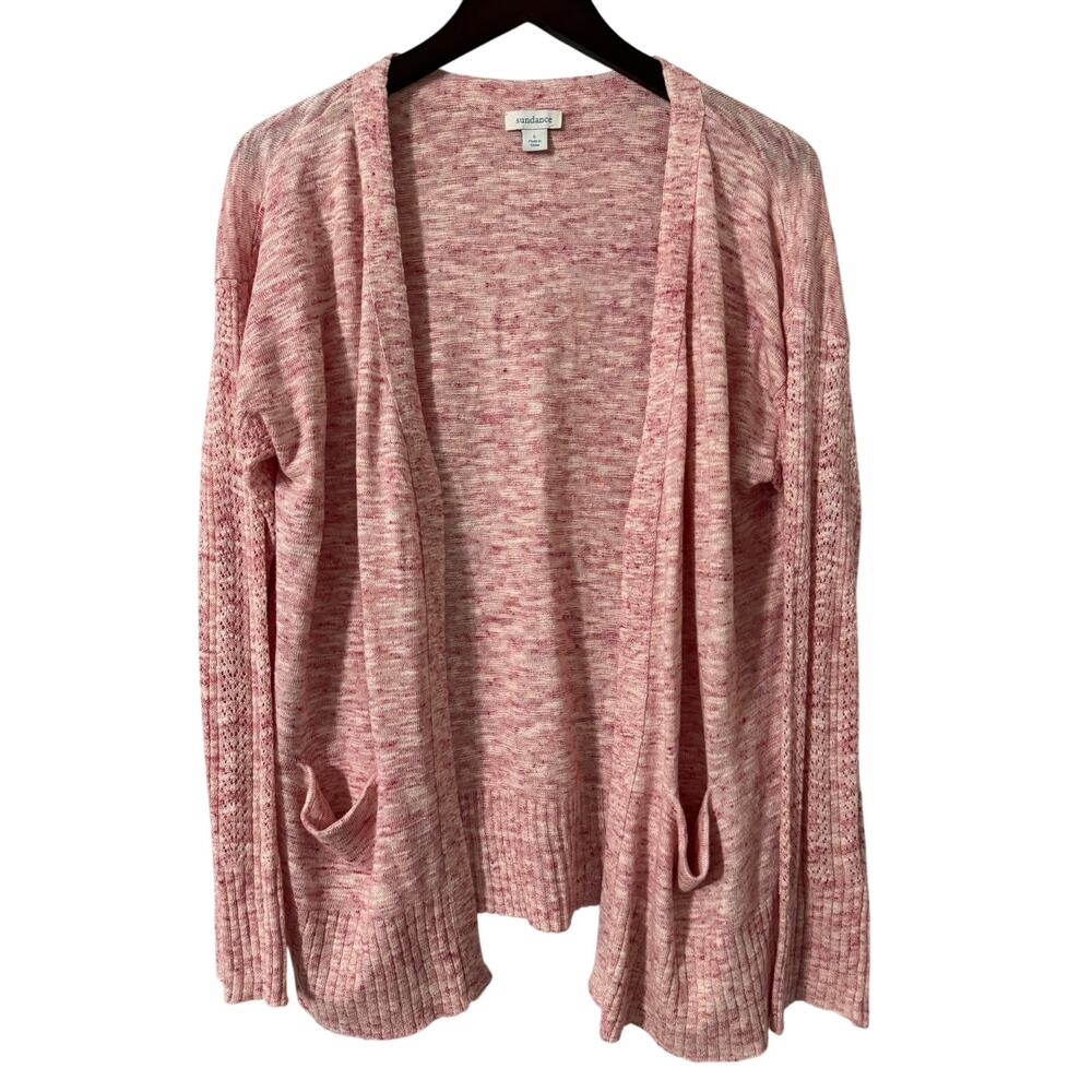 Sundance Cotton Linen Blend Long Sleeve Open Front Cardigan‎ Size Large